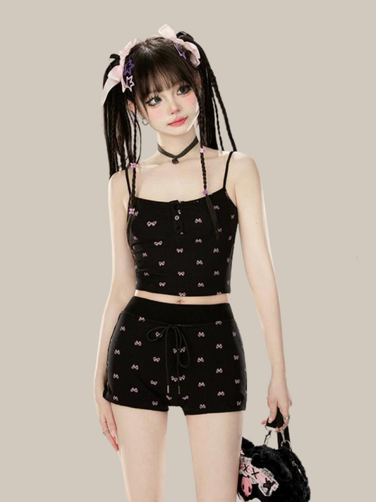 Dress Lazy Chic Pants Cardigan + Black Bootcut Suspender
