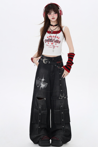 Asian Loose Pants Cool Sweet