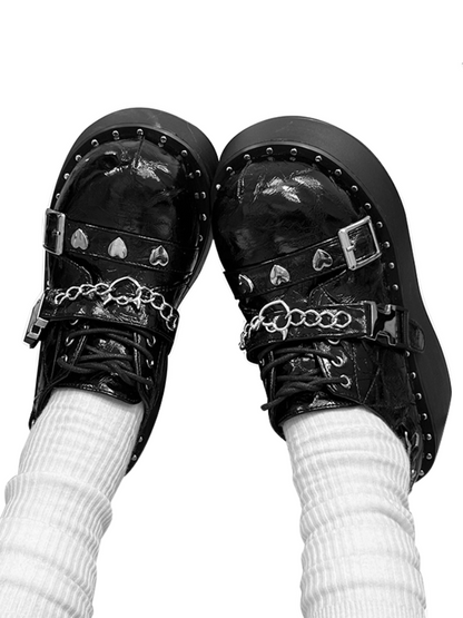 Punk Lolita Platform Toe Devil Shoes Gothic Round Trap