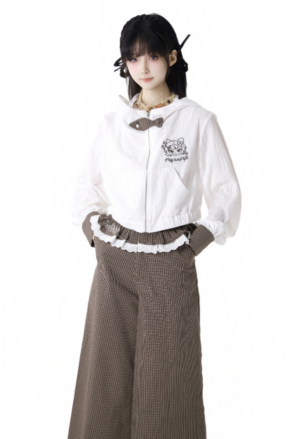 Hoodie Pants Wide Sleeveless Top +