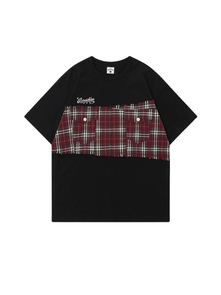 Lockeres T-Shirt Oversize Karo