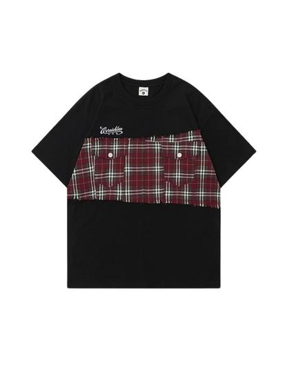 Lockeres T-Shirt Oversize Karo