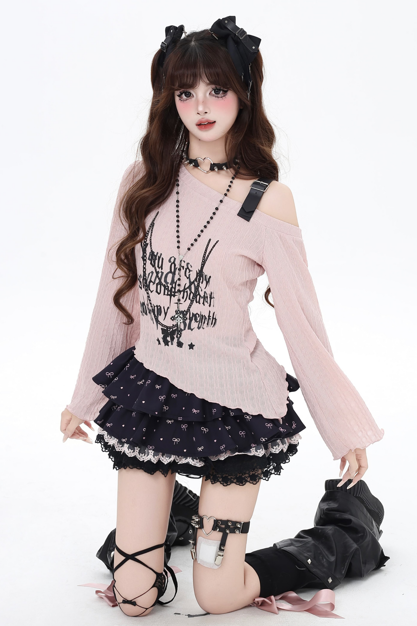 One Top Leather Subculture Sheer Shoulder