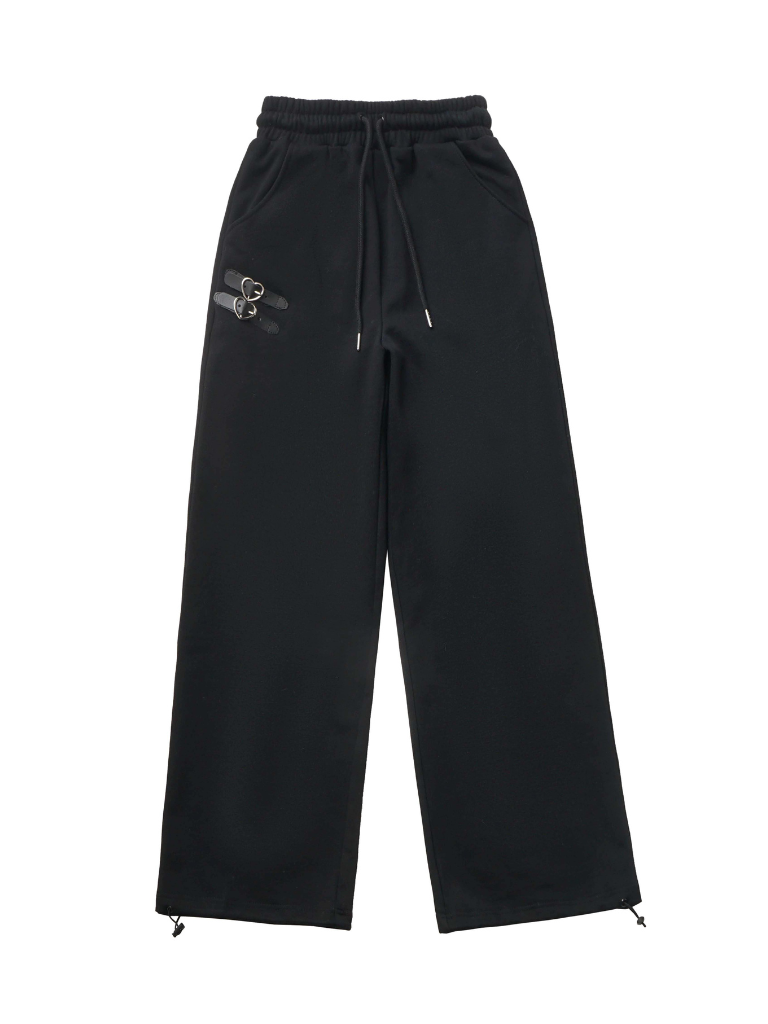 Zip Cami Cross Loose Pants Hoodie Top