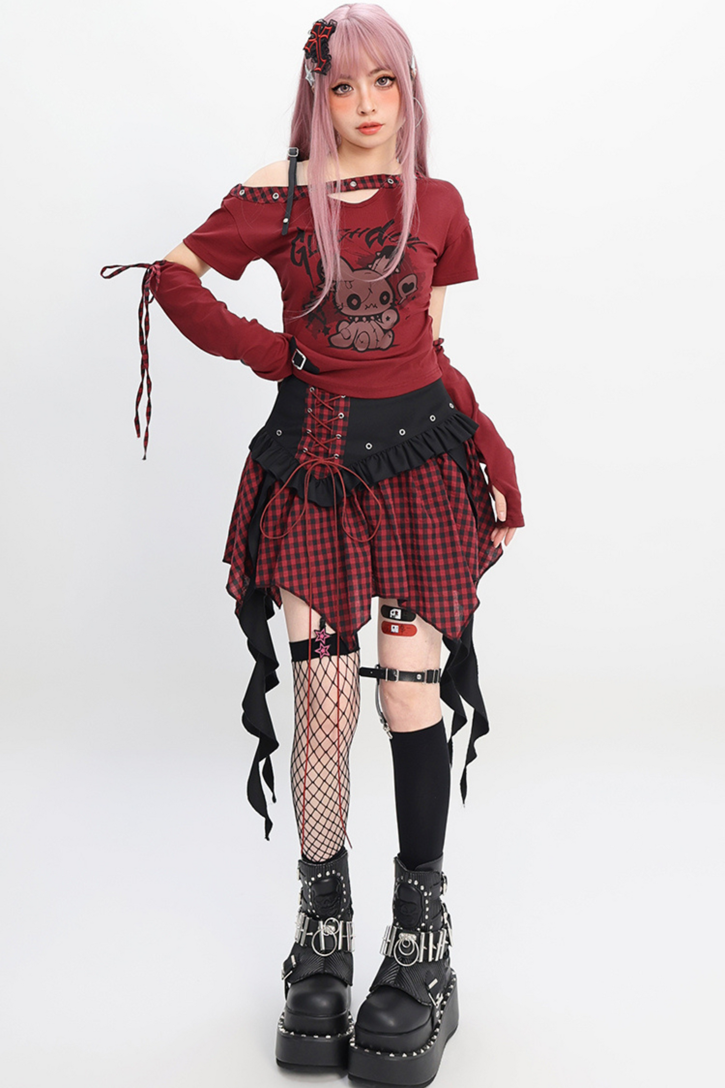 slim-fit T-shirt + skirt Irregular Fortidor