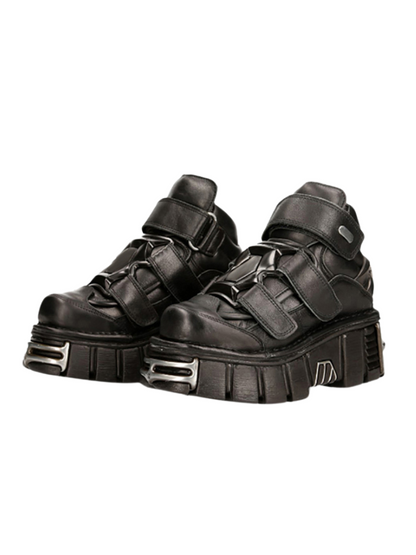 Sole Metal Shoes Style Power Leather Sneaker Punk
