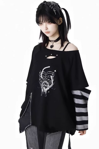 Patchwork Cool Border Top Sleeve