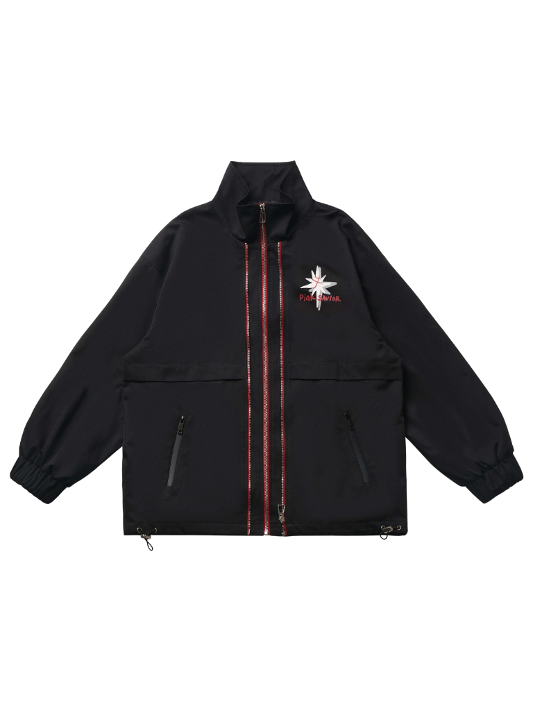 Escape Plan Red Black Work Neck Halter Jacket
