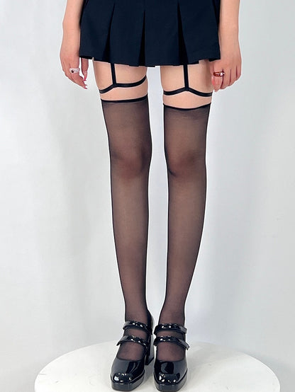 Semi-sheer Color Options Stockings Suspender 4