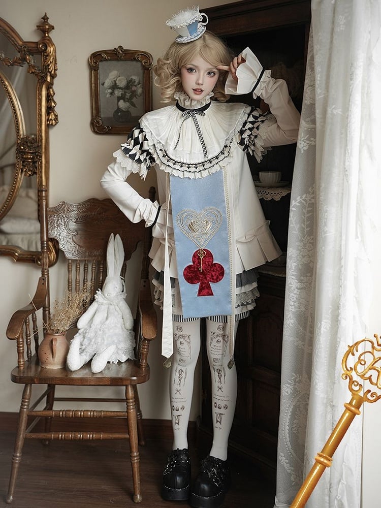 Fashion Shorts Ouji Beige Checked with Train Pattern Striped Cuffs