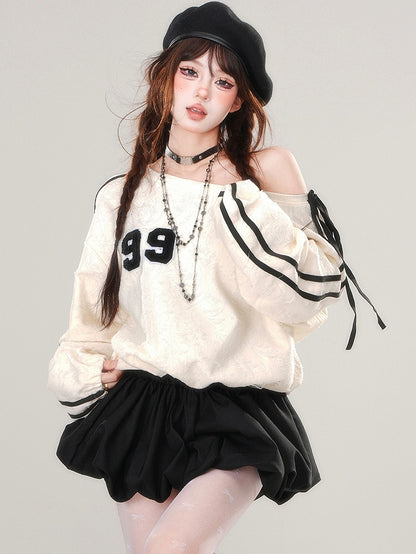 Bubble Design Apricot Asymmetrical Patchwork Skirt Dress Neckline