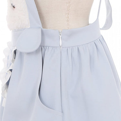 Little Penguin Blue Sweet Overalls Bubble Shorts