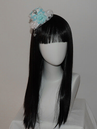 Hat Trim Crown Design Lace Blue/Pink Floral Mini Decorated