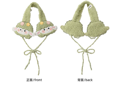 Green Cute Lamb Fleece Earmuffs