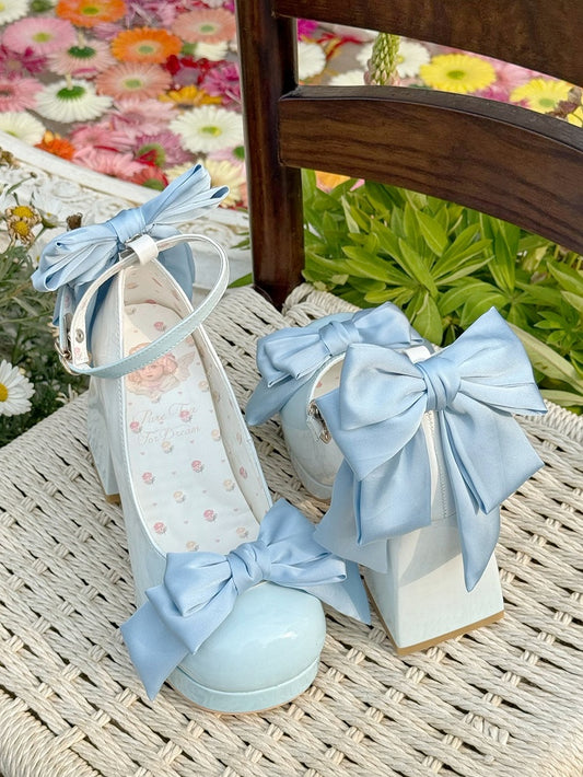 Schuhe mit Schleife, rund, Mary Blue, Lolita, süße Janes, Plateau