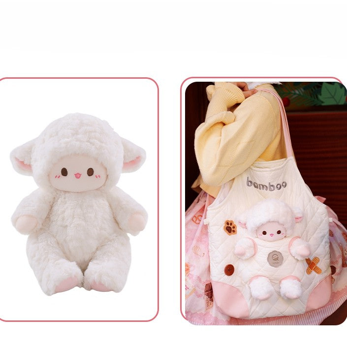 Bag WhitePink With 3 Detachable Plushie Cut-out Design Options Crossbody