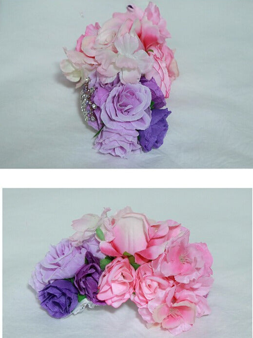 Decorated Crown PinkPurple Hairclip Design Floral