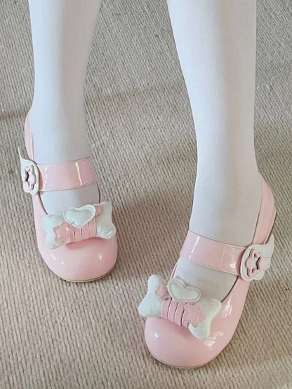 Jirai Kei Pink Lolita Star Wing Mary Jane Shoes