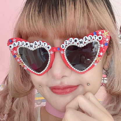 Beaded Letter Sunglasses Design Decorated Options 4