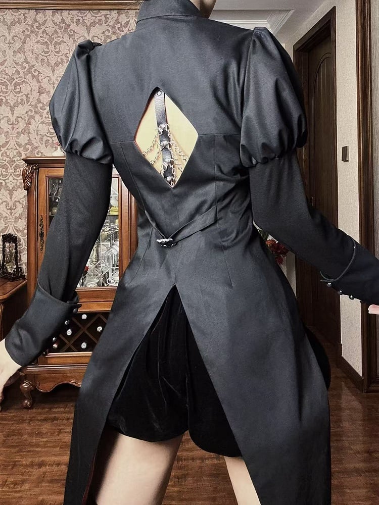 Swallow Mandarin Fashion Ouji Black Top Tail Juliette Lolita Collar Sleeves