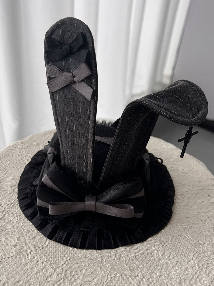 Gothic Bunny Lolita Dark Hat Ears Gray Mini