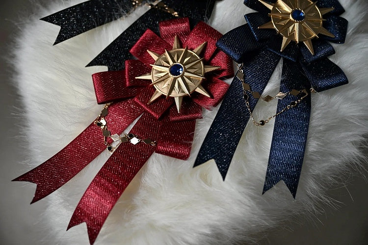 Black Dark Badge Red Brooch / Blue