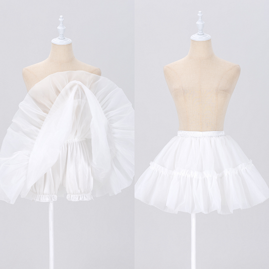 Bloomers with Petticoat Lining Puffy White 37cm