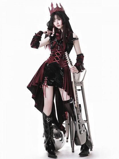 Red Punk Top Black Sleeveless and Fashion