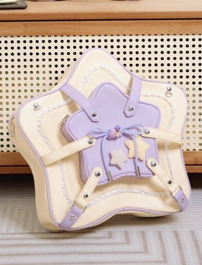 Design Yellow  Purple Star With Charm 2-Way Kawaii Bag