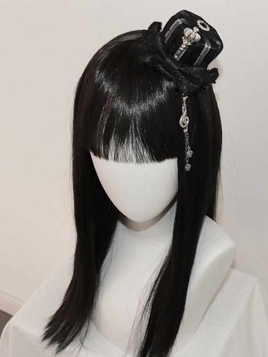With Charm Crown Chain Black Mini Silver Hat Notes And Musical