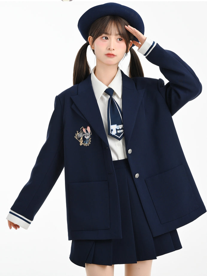 Zootopia Judy Dark Blue Preppy Loose Blazer