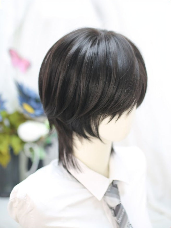 Black Shoulder-Length Ouji Wig with Bangs