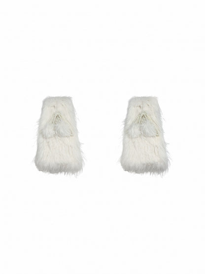 Jambières noires/blanches/violettes à nœuds et pompons style années 2000