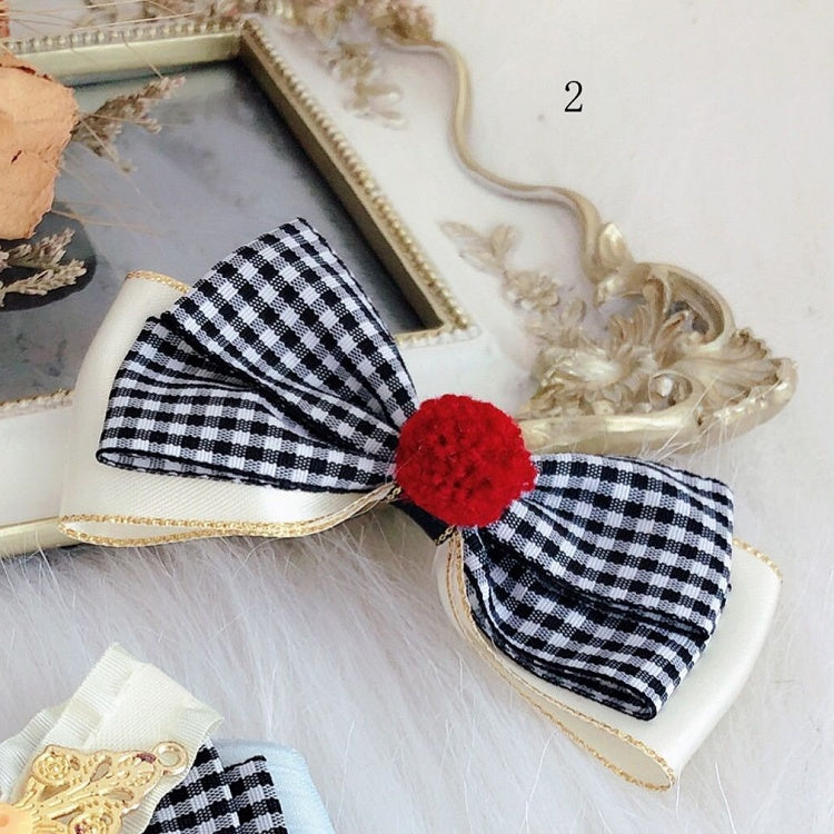2 Alice Haarspangen in Vibes Plaid Optionen Wunderland Muster Bowknot