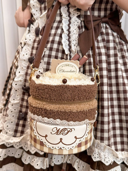 Brown Plaid Pattern Sweet Chocolate Cupcake Bag