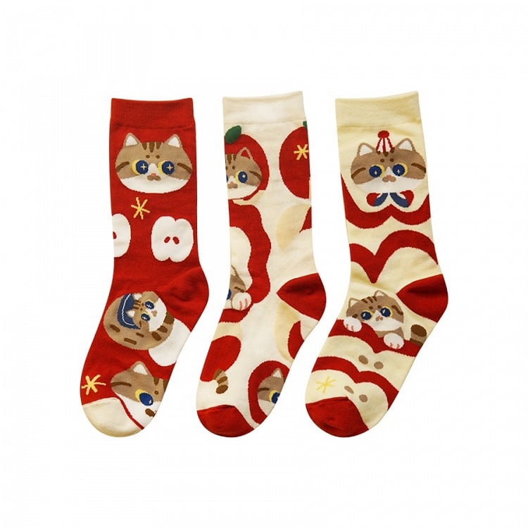 Ensemble de chaussettes à imprimé chat mignon