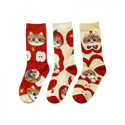 Ensemble de chaussettes à imprimé chat mignon