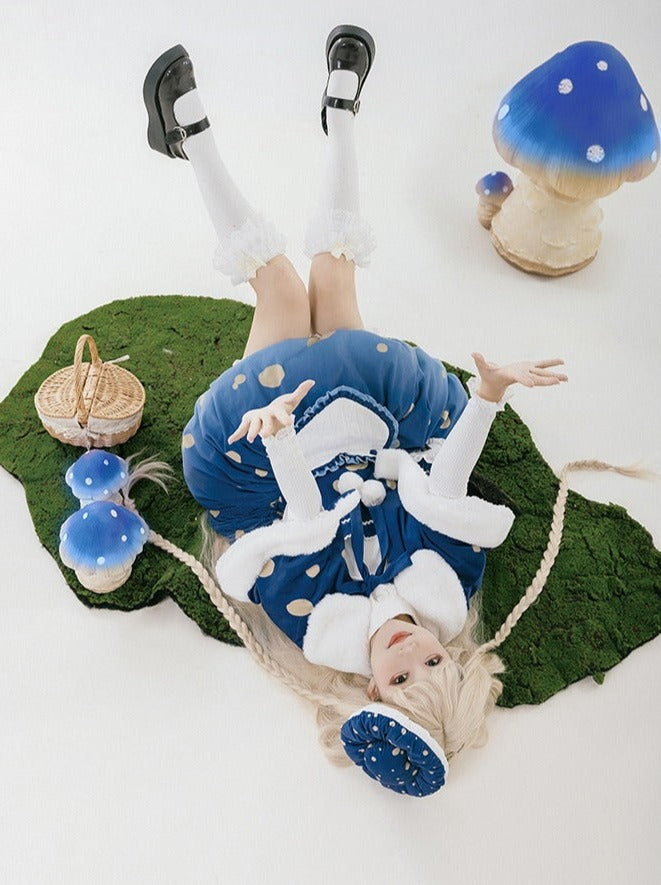skirt hat + small hat heart accessory + ruffle big + cape Mushroom + suspender fur brooch hat