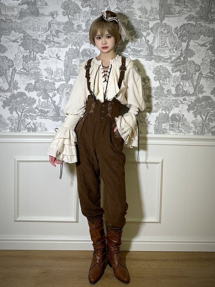 Lolita Longshirt Ouji Cremeweiß Piratenärmel Vibes