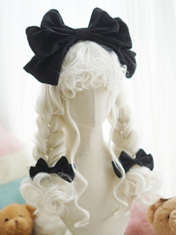 Blonde/White/Brown/Pink/Light Blonde Long Wavy Wig With Curly Bangs