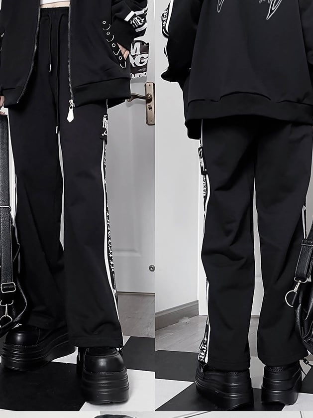 And Cross Letter Sweatpants Gothic Black Prin