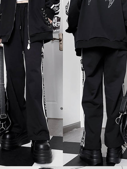 And Cross Letter Sweatpants Gothic Black Prin