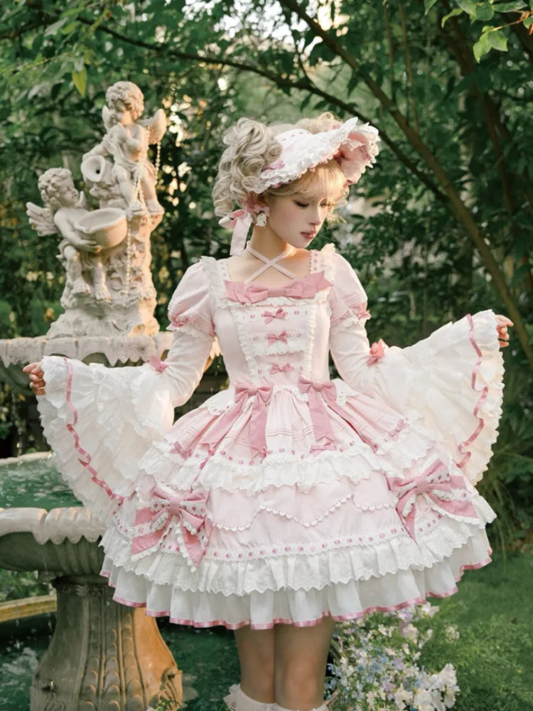 Old Pink Choker and White / Lolita Bonnet School