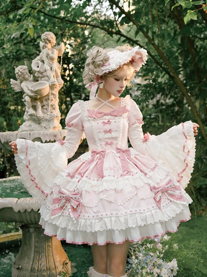 Old Pink Choker and White / Lolita Bonnet School
