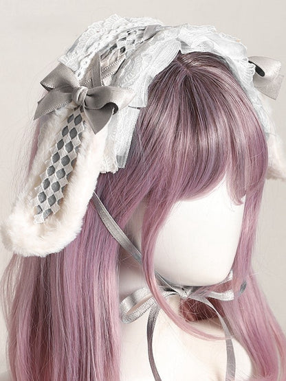 Color – Bunny Options Alice Ribbon Hairdband in Ear Lace lolita Wonderland 7