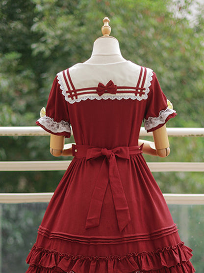 Plus Size Friendly Sailor Collar Sweet Dress