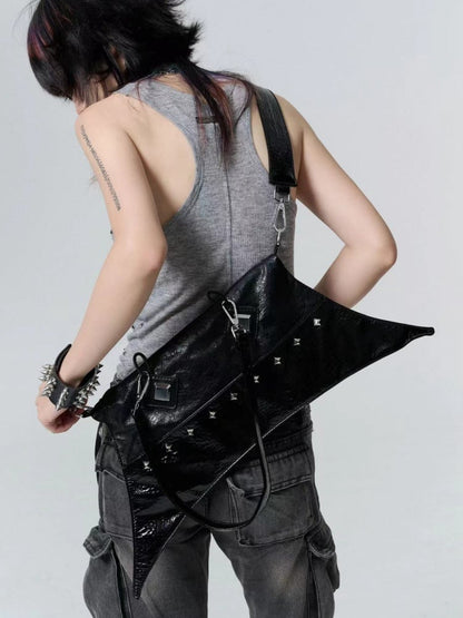 Gothic Black Punk Studs Crossbody