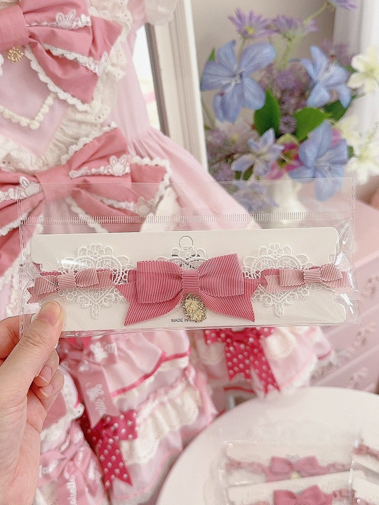 Details Pink Bowknot Choker