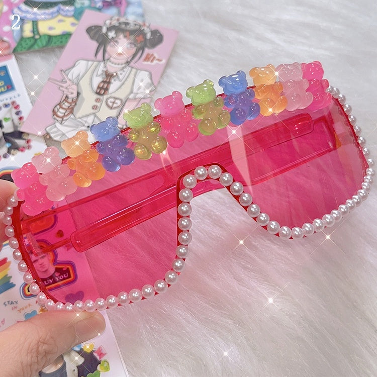 Bear/Star Pink 4 Sunglasses Design Options Beaded Decorated