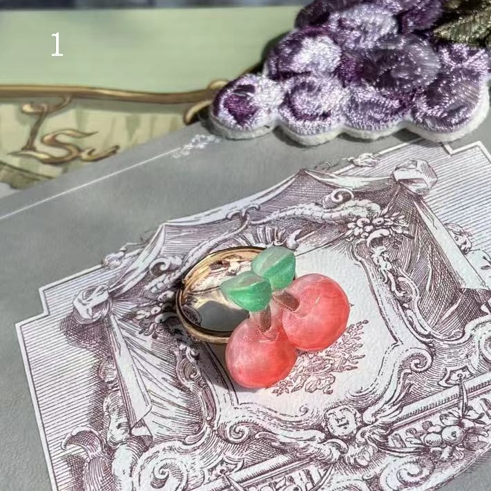 Options Ring Cherry/Pineapple/Watermelon/Strawberry/Grapes Decorated 5
